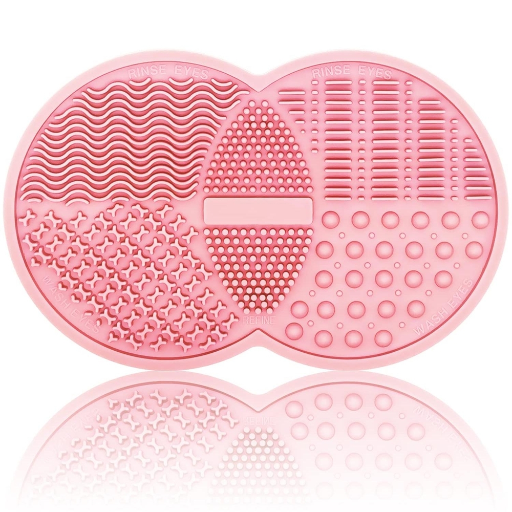 🔴 Pink Makeup Brush Silicone Cleaning Mat